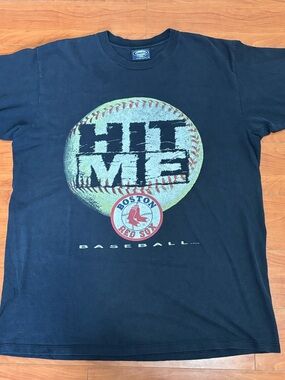Rare 1998 Black 'Hit Me' Baseball Graphic T-Shirt